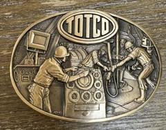 Hughes And Totco Vintage Oil Field Drilling Belt Buckles *MINT CONDITION*