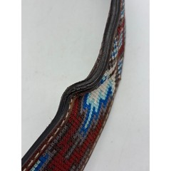 Nocona Western Leather Belt Embroidered Brown Silver Buckle 38