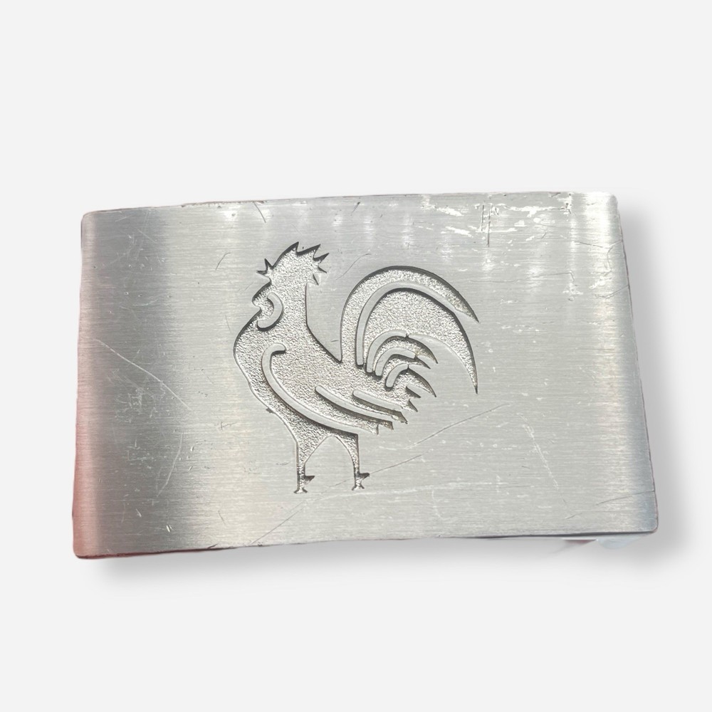 Druh Belt Buckle Silver Tone Rooster Mens Golf