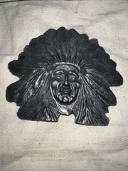Vintage 80s Native American Brass Belt Buckle
