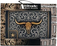 Montana Silversmiths Longhorn Collection Western Attitude Belt Buckle