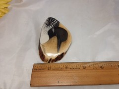 Belt Buckle Antler Elk Hand Painted Bird Signed By Artist Alice B Semich Nice