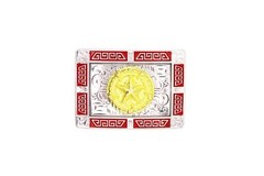 Western Buckle Gold Red Silver Texas Lone Star Cowboy 2 » Buckle Hebilla Vaquero