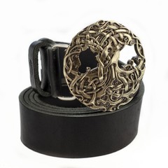 World Tree german silver belt buckle, Scandinavian Nordic Celtic runic Tree