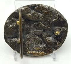 NRA Golden Eagles Brass Black Enamel Belt Buckle in Original Box