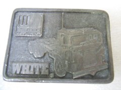 WHITE MOTOR CORPORATION Men&rsquo;s Belt Buckle – BIG DIESEL TRUCK – 1976