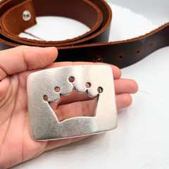 Princess Belt Buckle with Crown, Suitable for Swarovski Stones