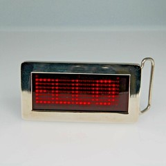Unisex LED Belt buckle Light-Up Programmable Message Metal Battery-Powered US