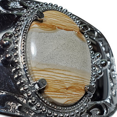 Faux Polished Wood Belt Buckle Rectangle Silver-Tone Western Rockabilly Unisex