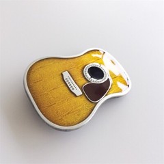Vintage Style Enamel Guitar Music Belt Buckle