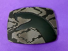 Snake Head On Snake Skin Pattern Chrome Brand Vintage Belt Buckle