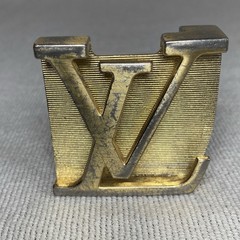 Louis Vuitton LV Iconic Gold Tone Belt Buckle ONLY Unisex #M0568U Vintage