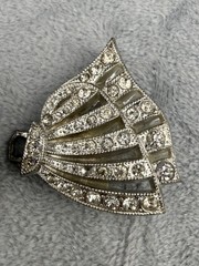 Vintage Rhinestone Buckle Lot Silver Tone Signed READ