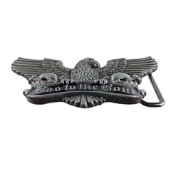 Eagle Skull Belt Buckle Biker Freedom Bad to the Bone Silver Fits 1.5&Prime; Belt