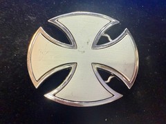 Maltese Celtic Iron Cross Gothic Punk Biker Silver Color Cutout Belt Buckle