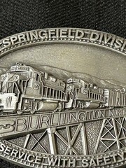 Vtg 1988 Burlington Northern Springfield Division Safety Award Limited Ed Pewter