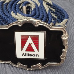 Vintage Detroit Diesel Allison Transmission Belt Buckle W/Macrame Strap 1970s