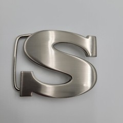 S Initial Brushed Chrome Belt Buckle 2 1/2&Prime; x 2&Prime; Up To 1 1/4&Prime; Belt
