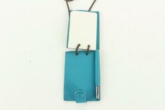 Hermès Blue Chevre Mini Note Cards with 925 Silver Pencil 1012h27