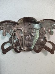 Skull And Swords Silver Colored Belt Buckle