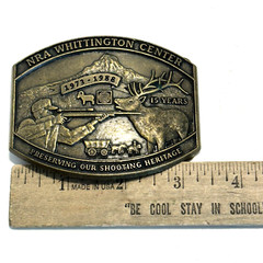 Vintage Brass Belt Buckle NRA Whittington Center 1973-1988 Made in USA