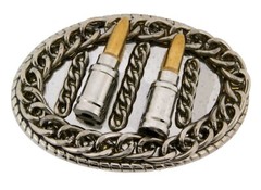 Western Real Cowboy Style Rodeo New Mens Womens Gun Bullets Metal Belt Buckle