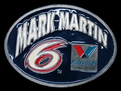 TC13116 VINTAGE 1970s **MARK MARTIN #6 NASCAR RACING** SPORTS BELT BUCKLE