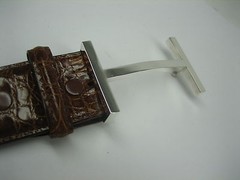 Sterling silver 925 grand icon buckle 40 gr.& Genuine Alligator 1.5  » belt U.S.A