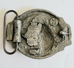 Firefighter Belt Buckle American Heros Oregon Made USA Vintage 1988
