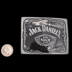 Jack Daniels Old No. 7 Whiskey Black Paisley Belt Buckle