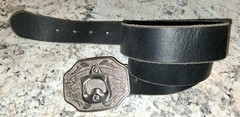 Bottle Opener Metal Belt Buckle On Leather Belt Premium Brewing 37.5&Prime; – 43&Prime;