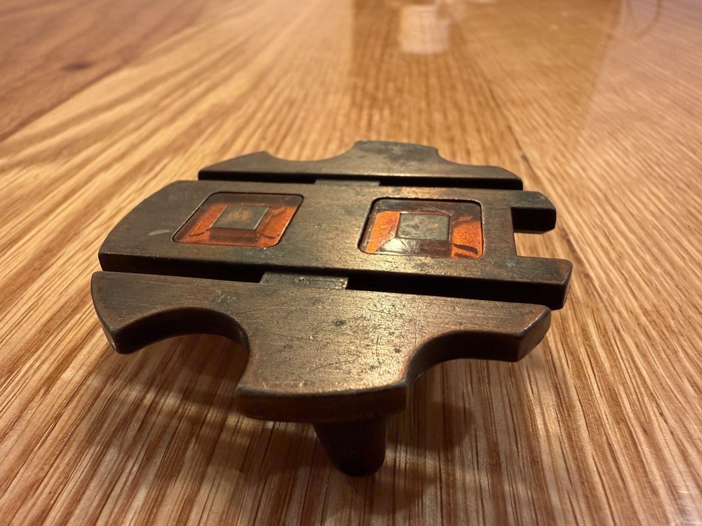Vintage Modernist Copper Acrylic Belt Buckle Pat Pend Cap-94 Canada C