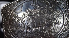 Crumrine ELK Western Belt Buckle Silver Tone 38042