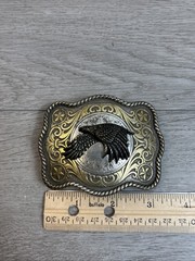 Eagle Belt Buckle Gold And Silver Bird Flying 3.5×2.5