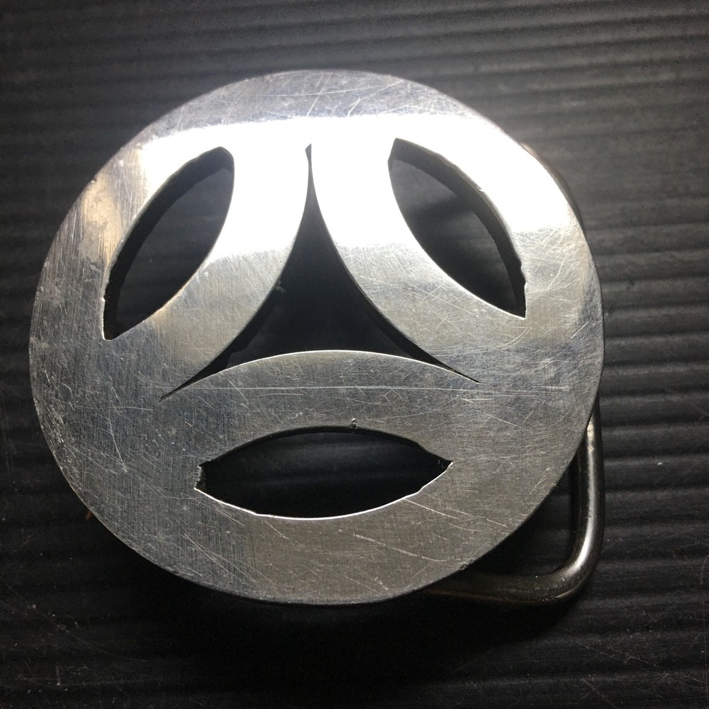 Vintage 1960s Bill Smith Borromean Rings Minimalist Silver Belt Buckle 2.325&Prime;D