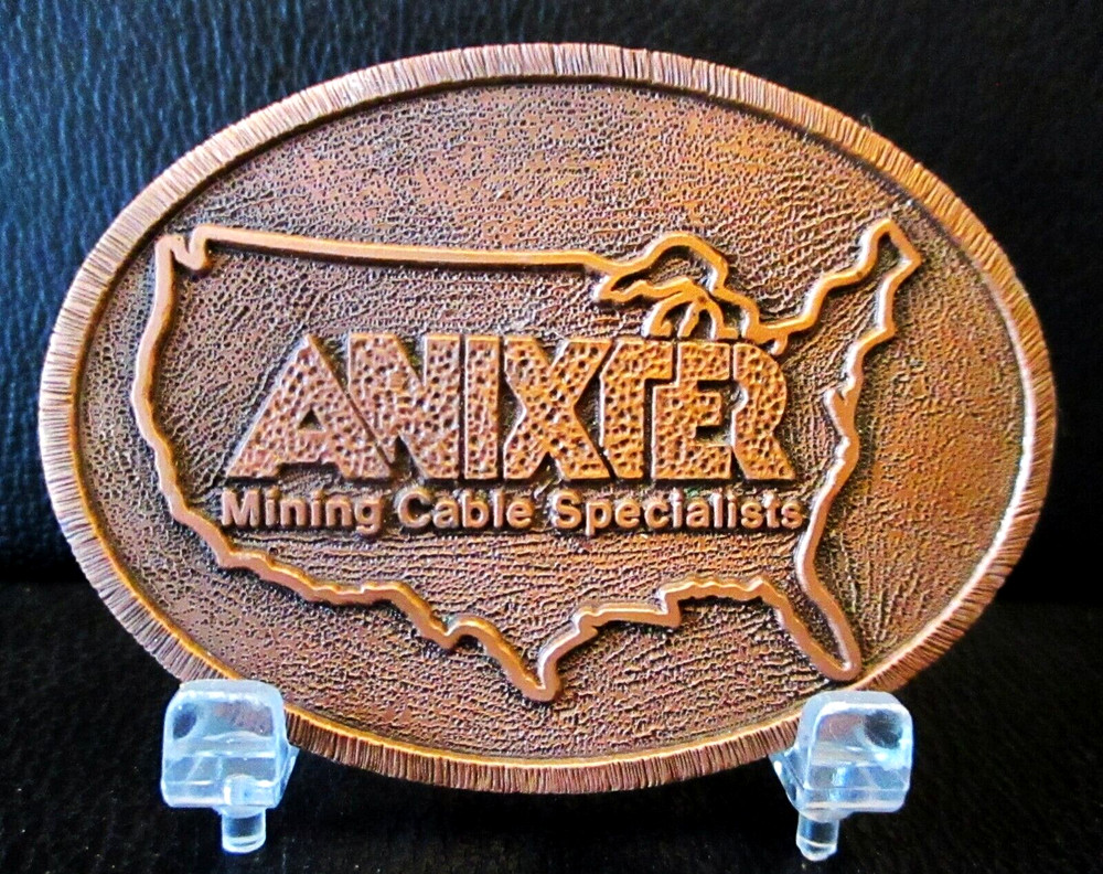Anixter Mining Cable Specialists Trademark Logo Belt Buckle USA Industrial IL