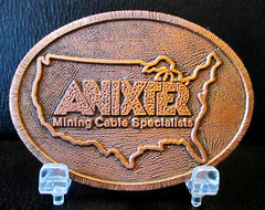Anixter Mining Cable Specialists Trademark Logo Belt Buckle USA Industrial IL