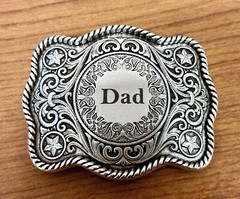 Engraved Brass Belt Buckle Custom Personalized Monogrammed Western Buckle