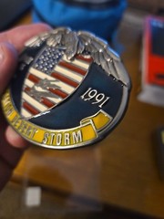 Operation Desert Storm Jan 16 1991 Metal Belt Buckle Eagle Jets American Flag