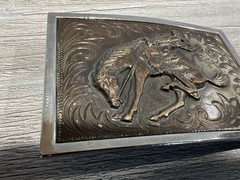 Vintage Belt Buckle Bucking Saddle Bronco Rider