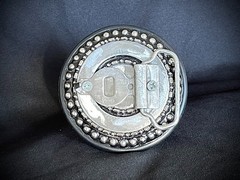 Mars Crypt Relic Skull Belt Buckle Red Crystal Eyes Handmade Darren McNeese