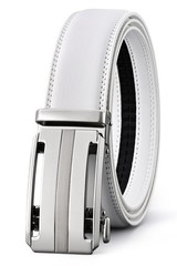 KUULIMEE White Belt Men, Ratchet Dress 30&Prime;-36&Prime; Waist Adjustable, White-04