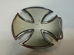 Maltese Celtic Iron Cross Gothic Punk Biker Silver Color Cutout Belt Buckle