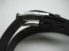 STERLING SILVER 925 BUCKLE & GENUINE CALF SKIN LEATHER 1-3/8&Prime; BELT MADE IN USA
