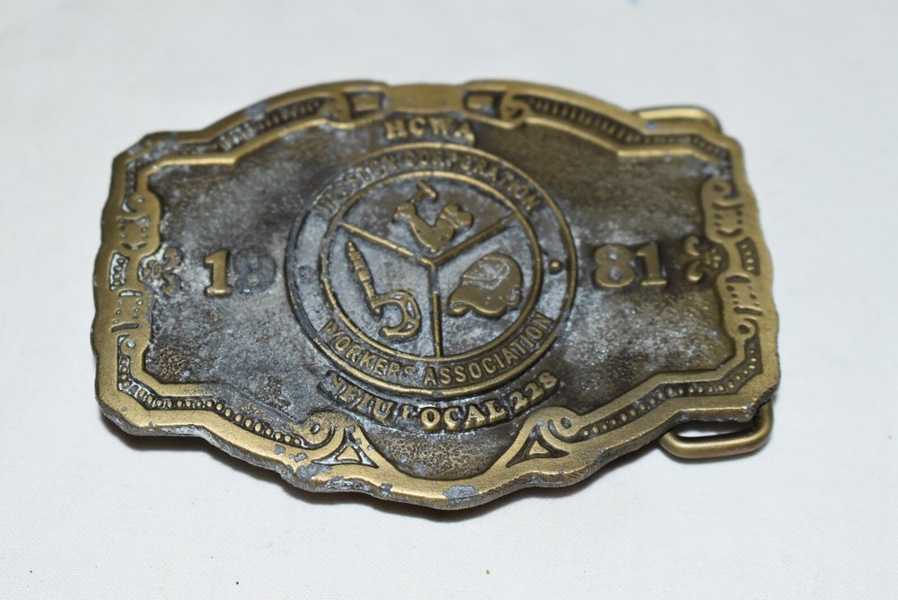 Vintage 1981 Limited Edition of 1100 HESSTON HWCA Local Brass BELT BUCKLE USA