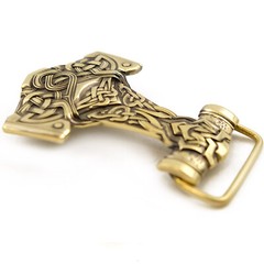 Thor Hammer Belt buckle, Scandinavian Old Norse Viking Mjolnir buckle