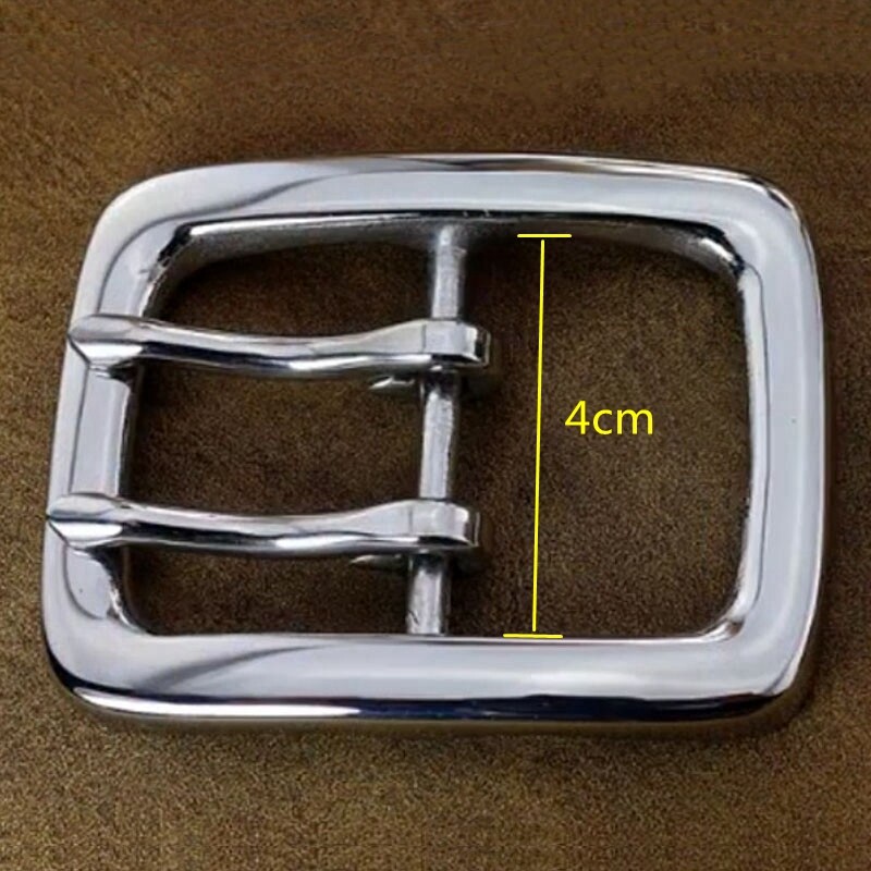 1PC Solid Stainless Steel Double Prong Belt Buckle Waistband Replacement 1-1/2&Prime;