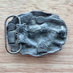 vintage siskiyou Id rather be hunting pewter silver belt buckle deer ducks usa