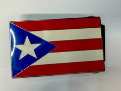 Puerto Rico Flag Commemorative Patriotic 2004 Belt Buckle by Silver Moon