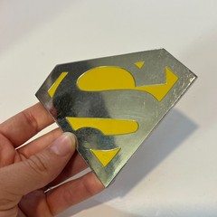 Superman Yellow & Silver Metal Belt Buckle Logo DC Comics